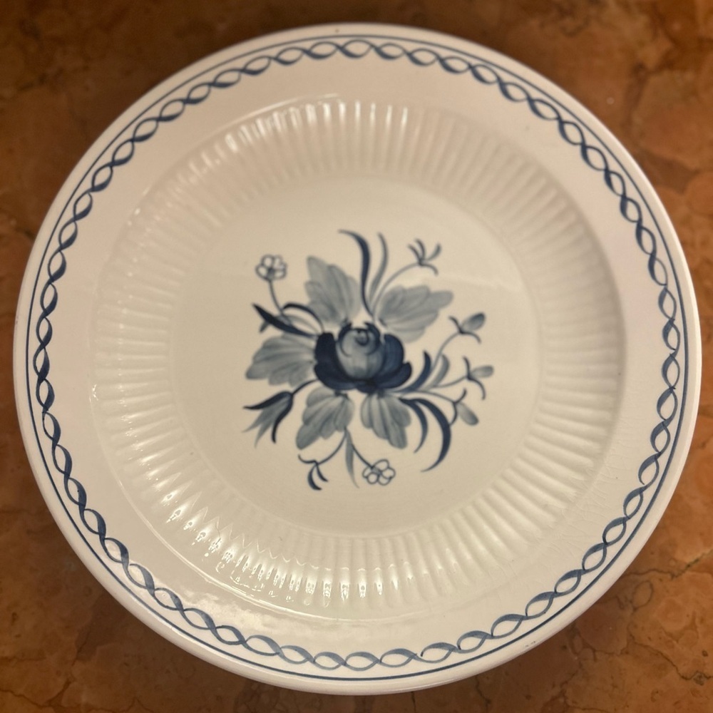 Vintage Adams Baltic Blue & White Ironstone England Dinner Plate